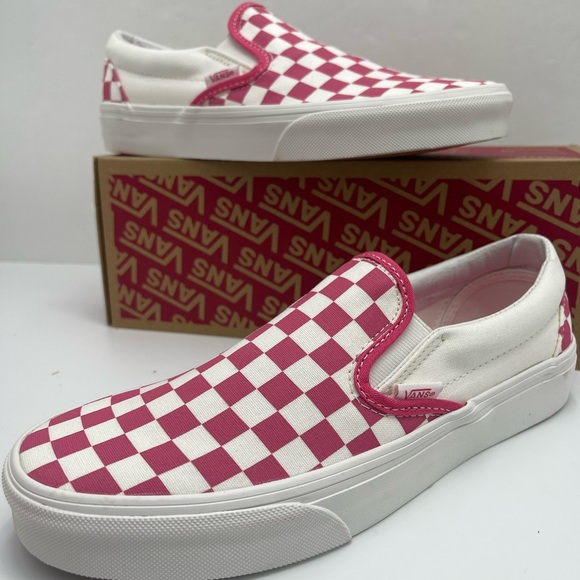 Vans Pink and White Checkered Slip-On Sneakers - Picture 12 of 16